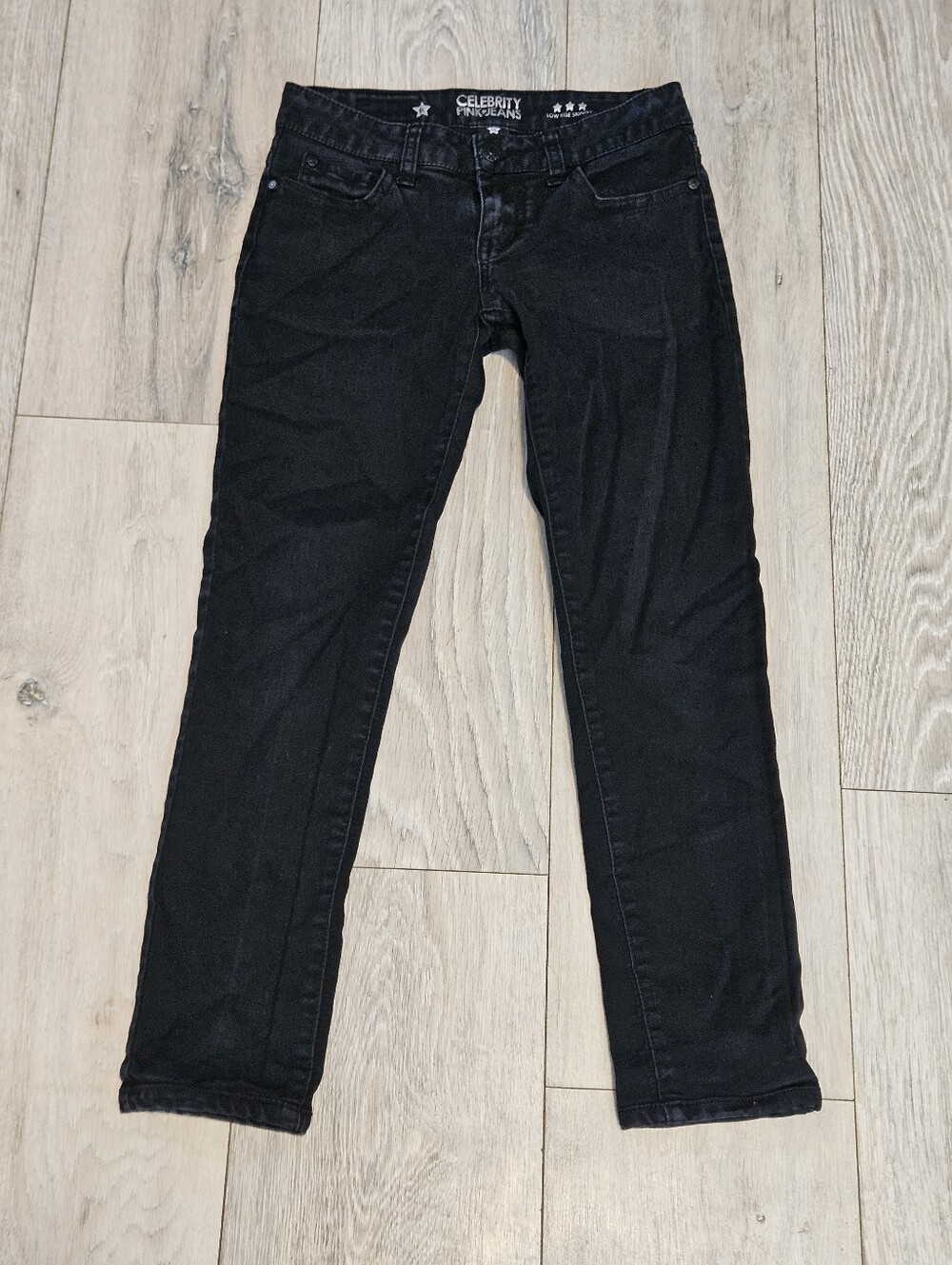 Celebrity Pink Quinn L Jeans Womens Size 0L Black Low Rise Skinny Cropped